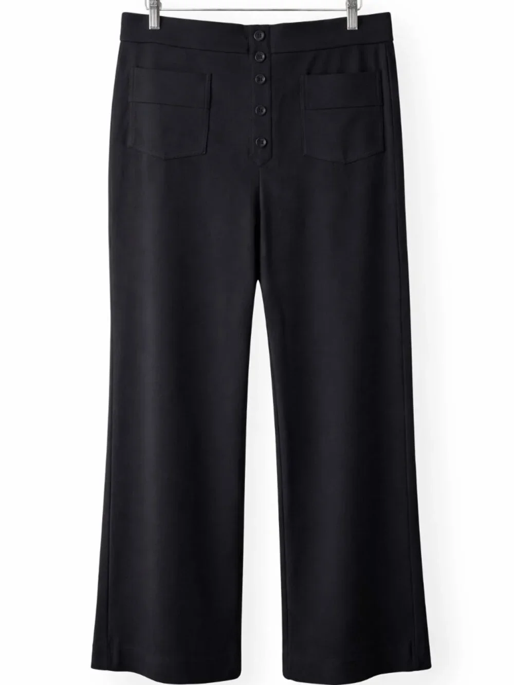 NWT Halara Wide Leg Pull On Pants Black Button Detail High Rise XL Petite - Picture 2 of 5